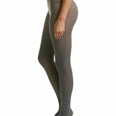 NEW W TAG Wolford Sandrine Tights 15010 Sz M Color Black/ash Women's Pantyhose