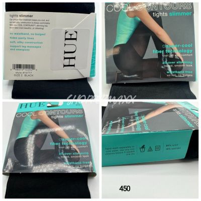 Hue Women's Cool Contours tights Slimmer Soft Silky Black Size 2