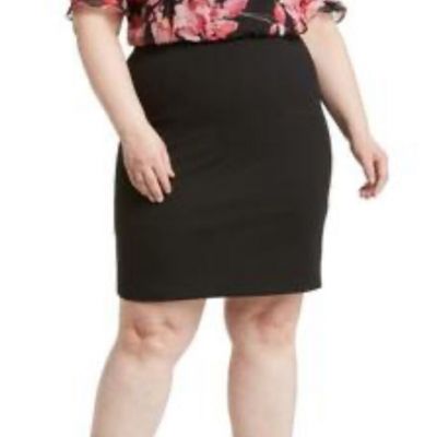 Connected Plus Size Mixed-Media Chiffon-Blouson Crepe Dress - Mandarin 18W