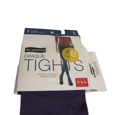 No Nonsense Womens Size L Opaque Tights purple Sheer to Waist 1 Pair