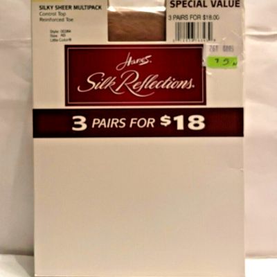 3 Pack Hanes Silk Reflections Control Top Pantyhose Size AB  New In Package Read
