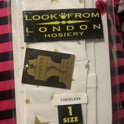 Vintage Look From London Footless Star Tights Size 1