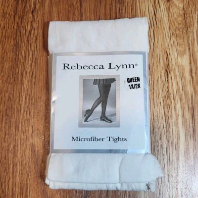 Vtge Rebecca Lynn Queen Size 1x-2x Ivory Microfiber Tights