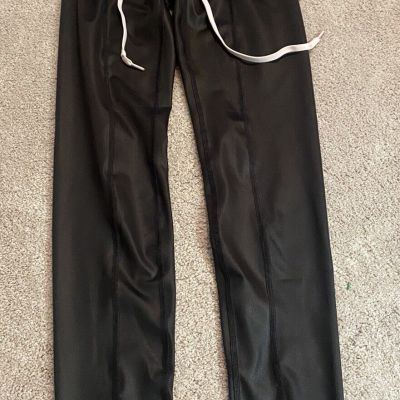 Year Of Ours Xs Lace Up Black Leggings Shiny Perfect No Wear