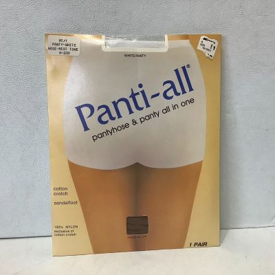 NIP Vintage Panti-All White Panty Pantyhose Mist tone A-230 Size MT/T