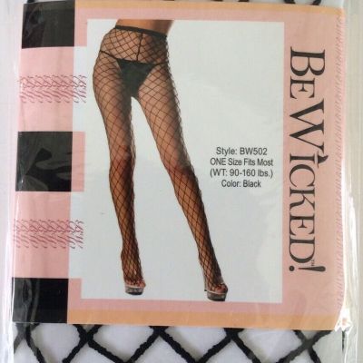 Be Wicked BW502 Fence Net Pantyhose One Size Costume Sexy 90# - 160# New BLACK