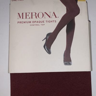 NEW Merona Womens Premium Opaque Tights Ruban Red Size Small/Medium Control Top