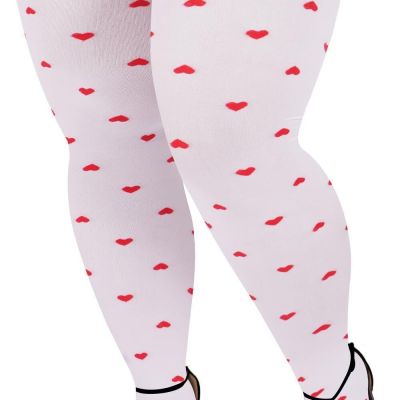 Moon Wood Plus Size Thigh High Stockings for Women- Extra Long Opaque Valenti...