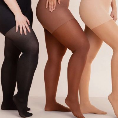 SHAPERMINT Empetua Solid Opaque Tights Control Top Hosiery Pantyhose Large