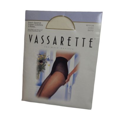 VINTAGE Vassarette ivory panty shaper tummy control nylons tights M