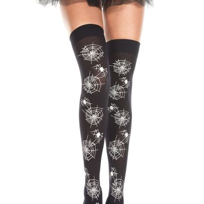 sexy MUSIC LEGS spiders WEBS spiderwebs HALLOWEEN thigh HIGHS stockings NYLONS