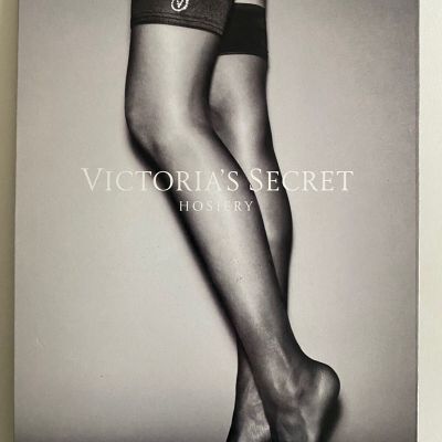 NEW Victoria's Secret VERY SEXY Crystal Stockings Thigh Highs Noir Navy VS Small