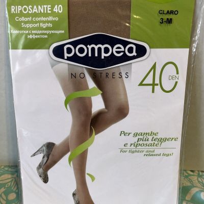 Pompea No Stress support tights size 3-M 40 Denier Claro medium