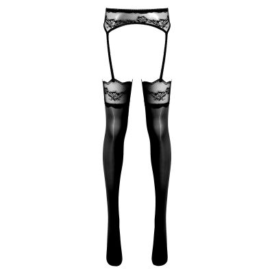 iEFiEL US Women's Oil Suspender Pantyhose Lace Tights with Thigh High Stockings