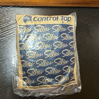 Silkies Pantyhose Sz Large Control Top Hosiery Misty Grey Gray USA