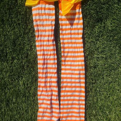 Orange / White Opaque Stockings