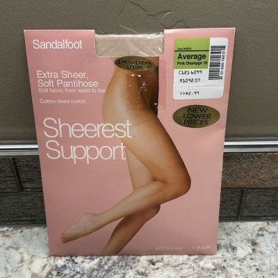 JCPenney Sheerest support extra sheer pantyhose average pink champagne 10