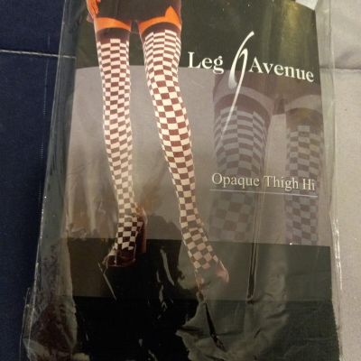 Leg Avenue black costume Checkered Stockings B6