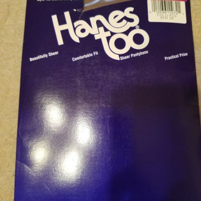 USA Hanes Too! Reinforced Toe Control Top Pantyhose 136 AB barely there