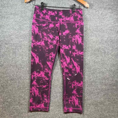 Lululemon Athletica Leggings Women's 6 Pink/Black Tie Dye Yoga Workout Stretch