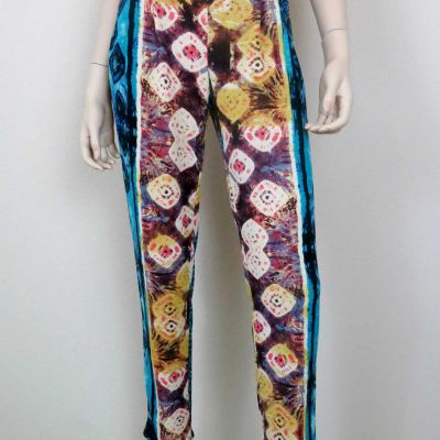 STYLE RACK Fashion Leggings Yoga Pants Print Waist Band Multi-Color L