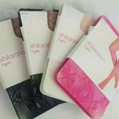 NWT 4 Pairs 2011 Xhilaration Women's Tights size SM/Med - white/pink/(2) black