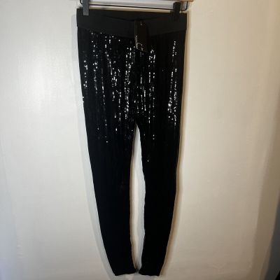 NWT | Gracia Fashion Black Sequin Leggings | Small
