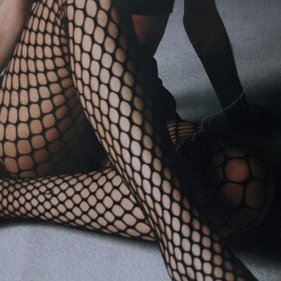 EMELIO CAVALINI BLACK LARGE HOLE FISHNETS MADE IN ITALY 2 PAIRS NEW WITHOUT TAGS