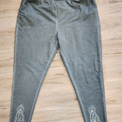 Soft Surroundings grey must have leggings ankle length size Large