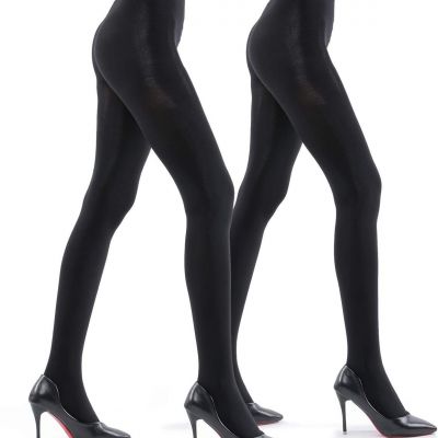 G&Y 2 Pairs Ultra Opaque Tights for Women - 80D Microfiber Control Top Pantyhose