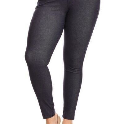 Yelete Skinny Jegging Womens Plus Size Navy Cotton Blend Mid Rise Jean Style