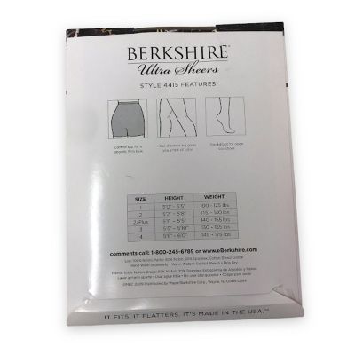 Berkshire Ultra Sheers Control Top Pantyhose 1 French Coffee Style-4415 NWT
