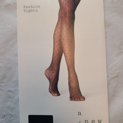 Women's Polka Dot Sheer Tights ANew Day Black Size L/XL