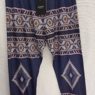 NWT Just Fashion Now Aztec Ethnic Design Super Soft Full Length Leggings