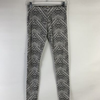 Hollister Stretch Pants Small Black White Mid Rise Leggings Cotton Blend