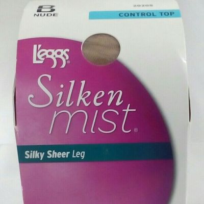 Legg's SILKEN MIST Silky Sheer Leg Pantyhose NUDE Sz B Control top Sheer toe