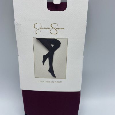 Fashion Tights  2 Pair Pack Jessica Simpson Brand Size S/MBlack & Burgundy New