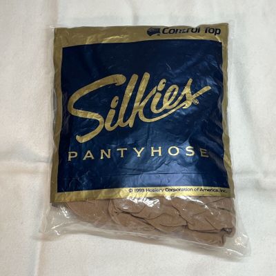 NOS Silkies Pantyhose Control Top Support Legs Nude Large