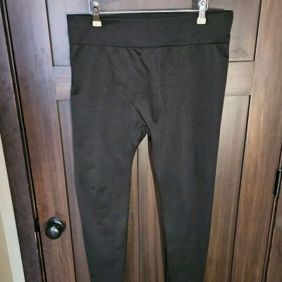 EUC Women's Plus Black Fleece Lined Stretch Leggings Size 3X 22W-24W