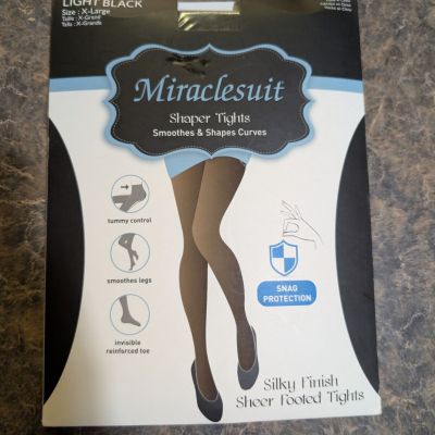 Miraclesuit Light Black Sheer Footed Shaper Tights Size XL