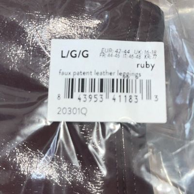 NWT New SPANX Faux Patent Leather Liquid Gloss LEGGINGS-20301Q-Ruby-LARGE Petite