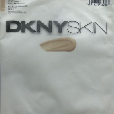 DKNY Skin Control Top “Hint” Nude Pantyhose, Style 00N26, Size Small