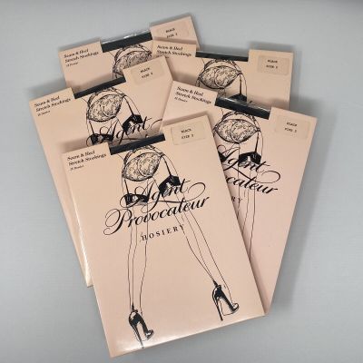 Pack of 5 Agent Provocateur Seam & Heel Stretch Black Stockings Size 2 NEW