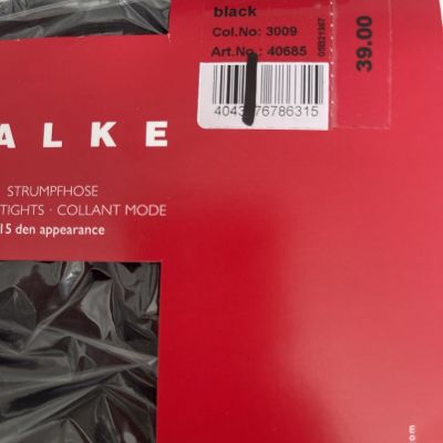$39 New Women's FALKE Fashion Polka Dot Tights Black Size M