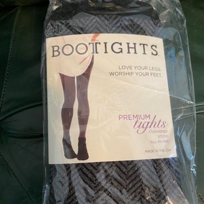 Bootights Boot Tights Pantyhose Jet / Heather Herringbone Size D