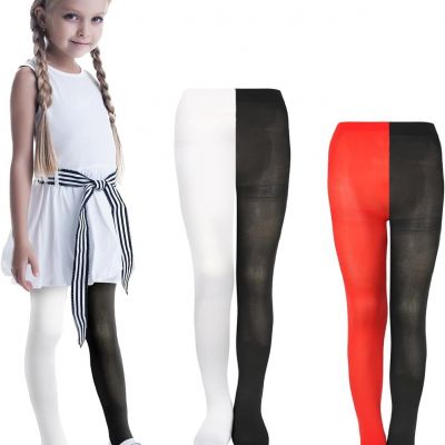2 Pairs Girls' Striped Tights 7 12T Kids Thigh High Socks for Carnival Mardi Gra