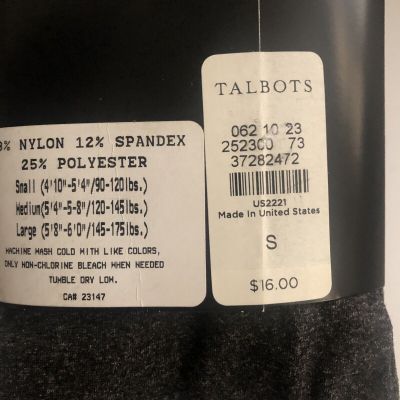Talbots Women's Gray Tights Size Small NEW in Package Made in USA