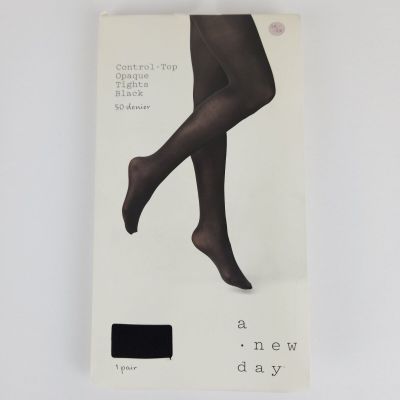 1 Pack A New Day Control Top Opaque Tights BLACK 80 Denier 1X/2X