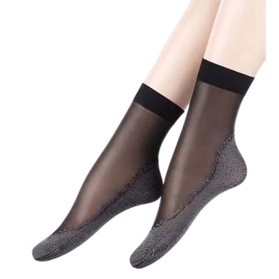 10 Pairs Thin Socks Solid Color Cool See Through Ankle Sock Seamless