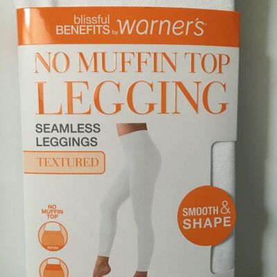 Warners No Muffin Top White Seamless Leggings Size S/M Solid Textured Seam Free